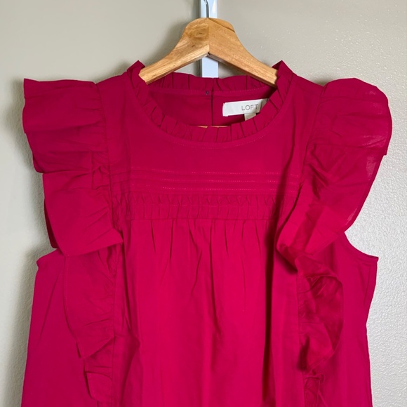 LOFT Pintucked Ruffle Shell - Picture 7 of 16